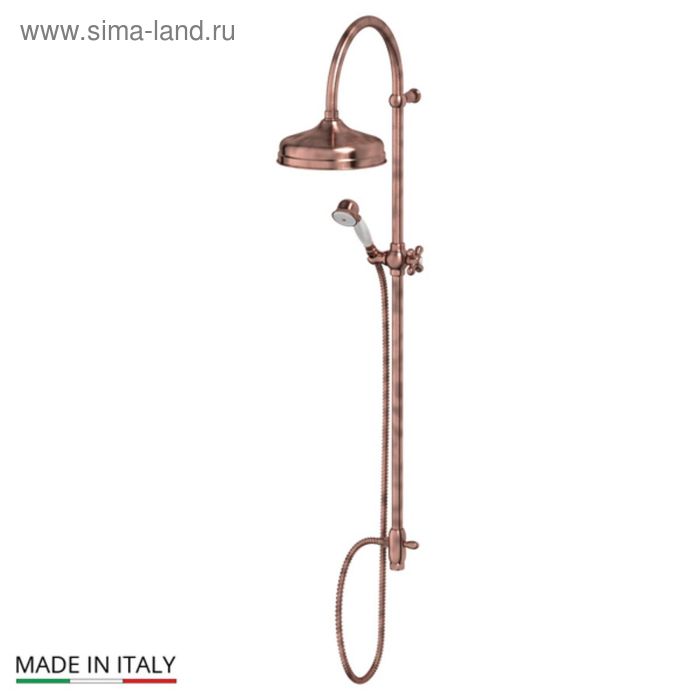 фото Душевая система ponsi, без смесителя, c верхней душевой лейкой, античная медь