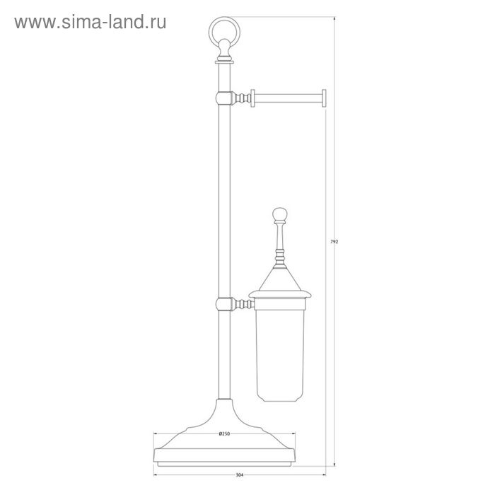 фото Стойка с двумя аксессуарами для туалета 80 cm, фарфор; античная медь, 3sc