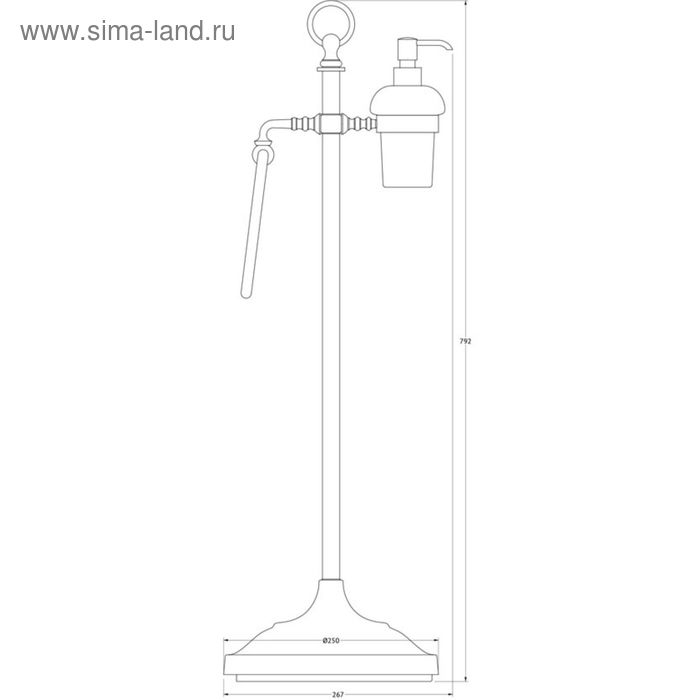 фото Стойка с двумя аксессуарами для туалета с биде 80 cm, фарфор; античная бронза, 3sc