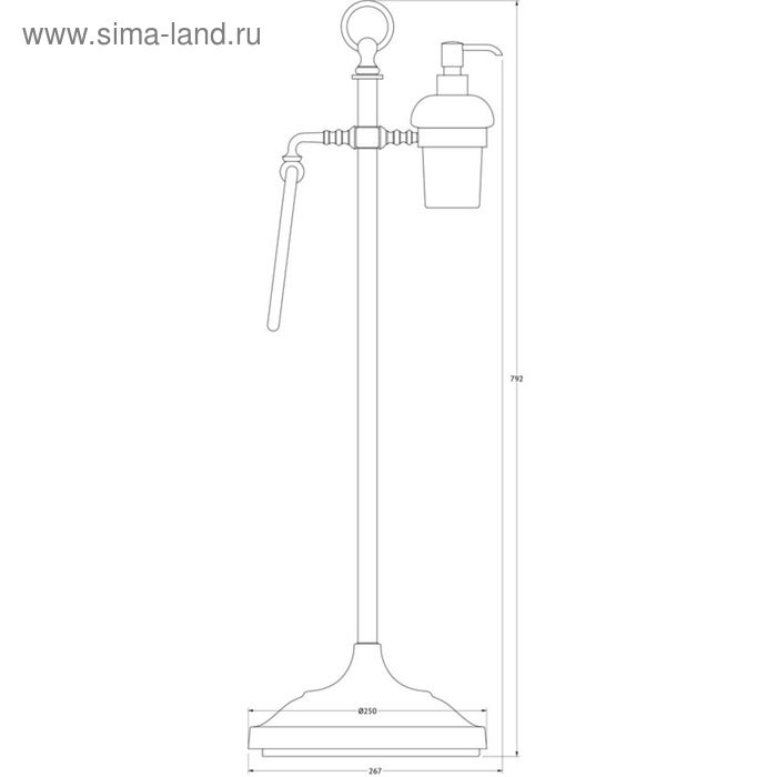 фото Стойка с двумя аксессуарами для туалета с биде 80 cm, фарфор; античная медь, 3sc