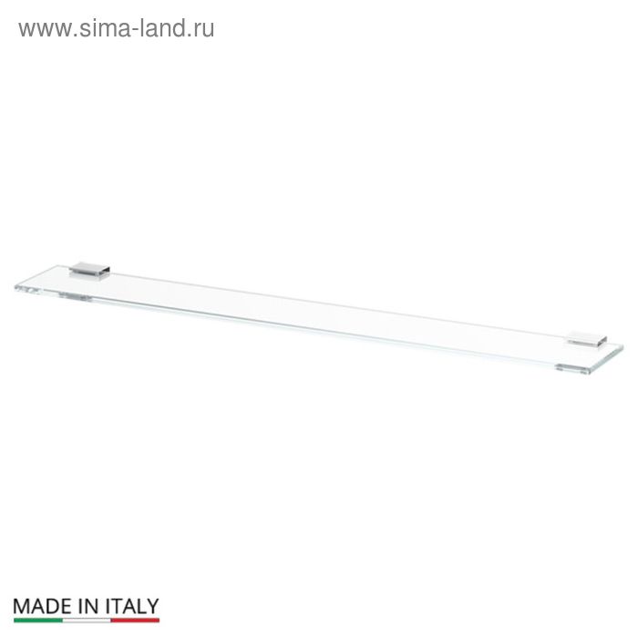 Полка с держателями, ширина 80 см, стекло, хром