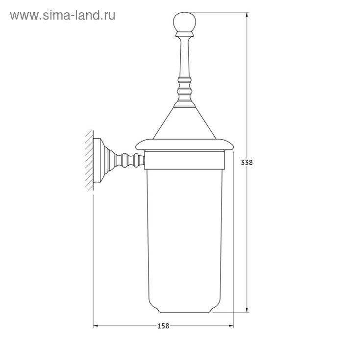 

Держатель с туалетным ершом с крышкой, фарфор; античная бронза, 3SC