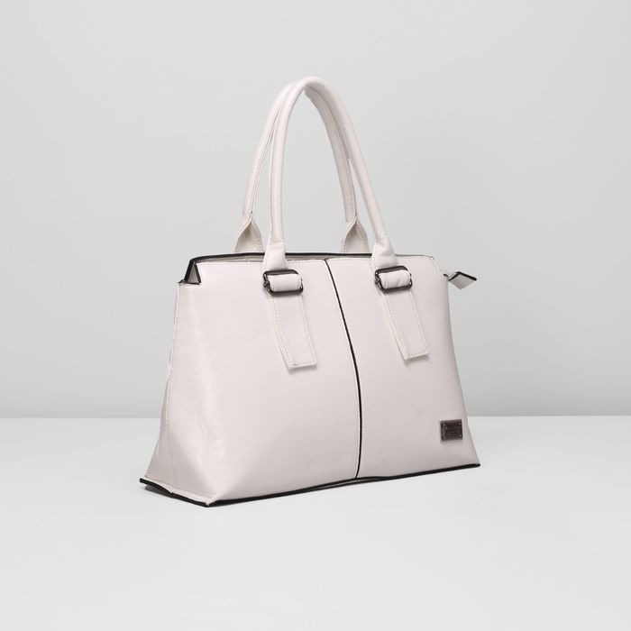 Сумка женская на молнии, 1 отдел с перегородкой, наружный карман, цвет белый