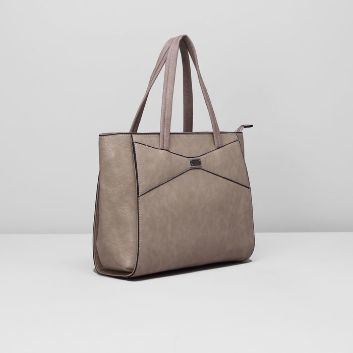 Сумка женская на молнии, 1 отдел с перегородкой, наружный карман, цвет серый