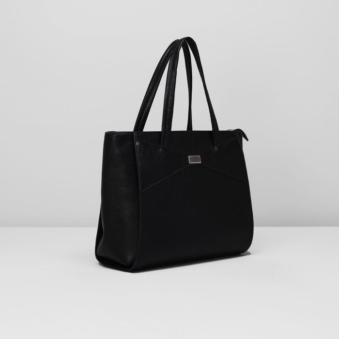 Сумка женская на молнии, 1 отдел с перегородкой, наружный карман, цвет чёрный