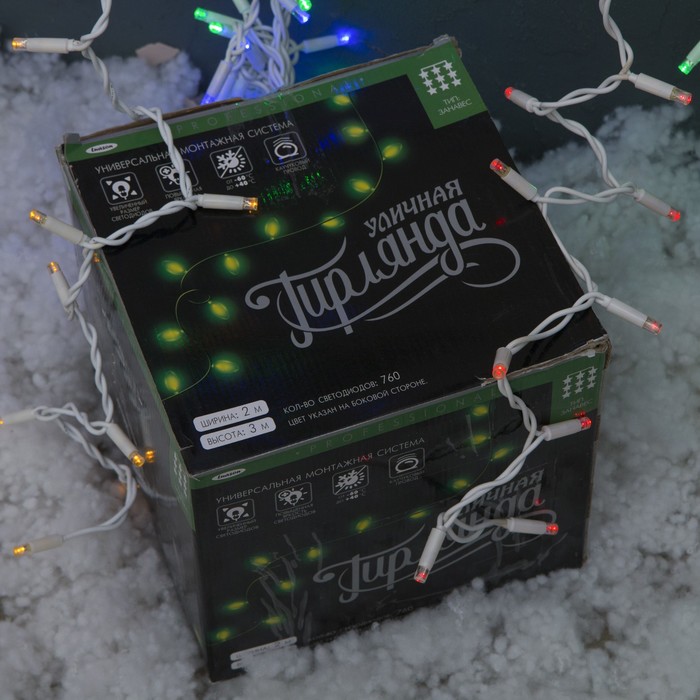 ЗАНАВЕС уличная, УМС, Ш:2 м, В:3 м, Н.Б. Каучук, 2W LED(IP65-M)-760-220V, шнур питания МУЛЬТ