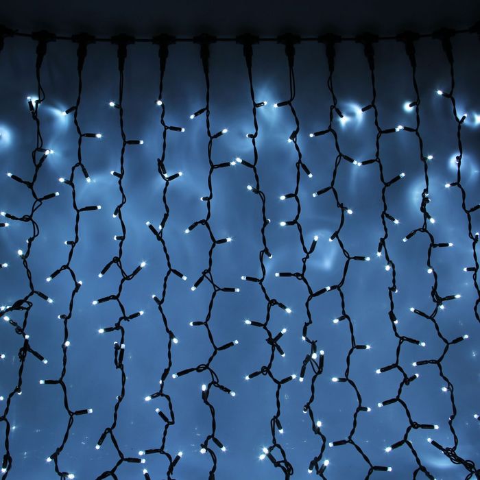 Гирлянда "Занавес" улич. УМС, 2х3 м, каучук Н.Т, LED-760-220V, шнур питания Н.Т, БЕЛЫЙ