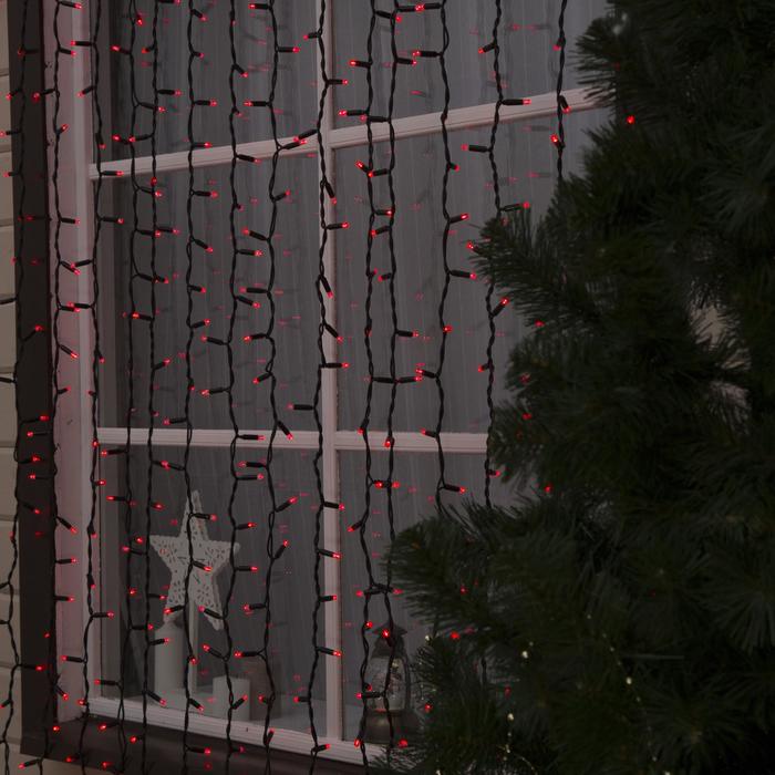 Гирлянда "Занавес" улич. УМС, 2х3 м, каучук Н.Т, LED-760-220V, шнур питания Н.Т, КРАСНЫЙ