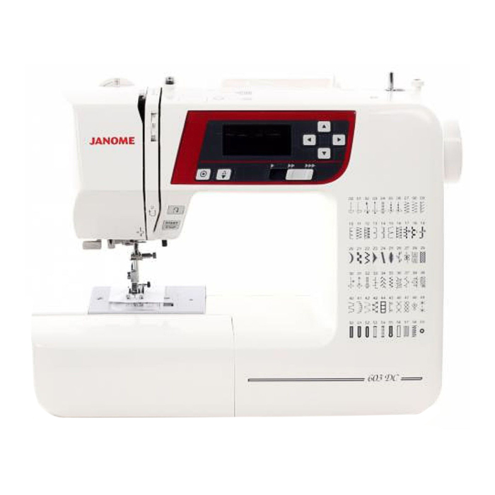 Швейная машина Janome 603 DC, 60 операций, автомат, бело-красная