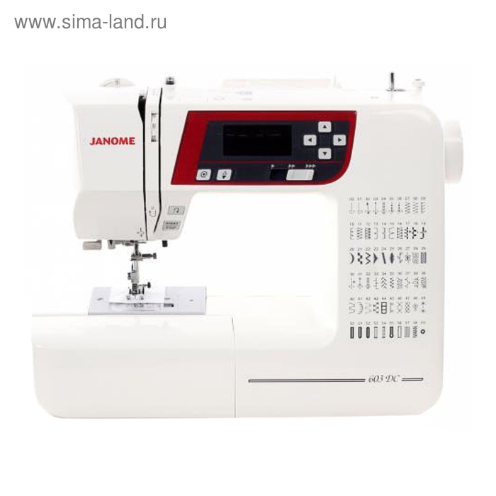 Швейная машина Janome 603 DC, 60 операций, автомат, бело-красная