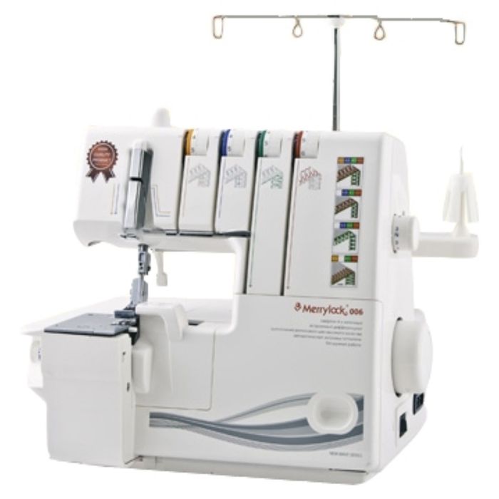Оверлок Merrylock 006, 2,3,4-ниточный шов, ролевой шов,скорость 1300 стежков/мин,белый
