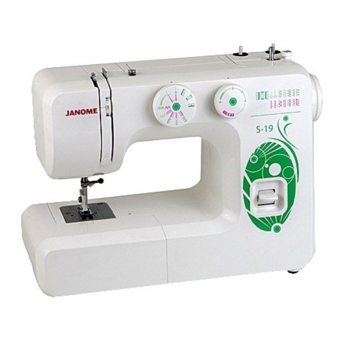 Швейная машина Janome S-19, 17 опер, обметочная, эластичная, потайная строчка, белый