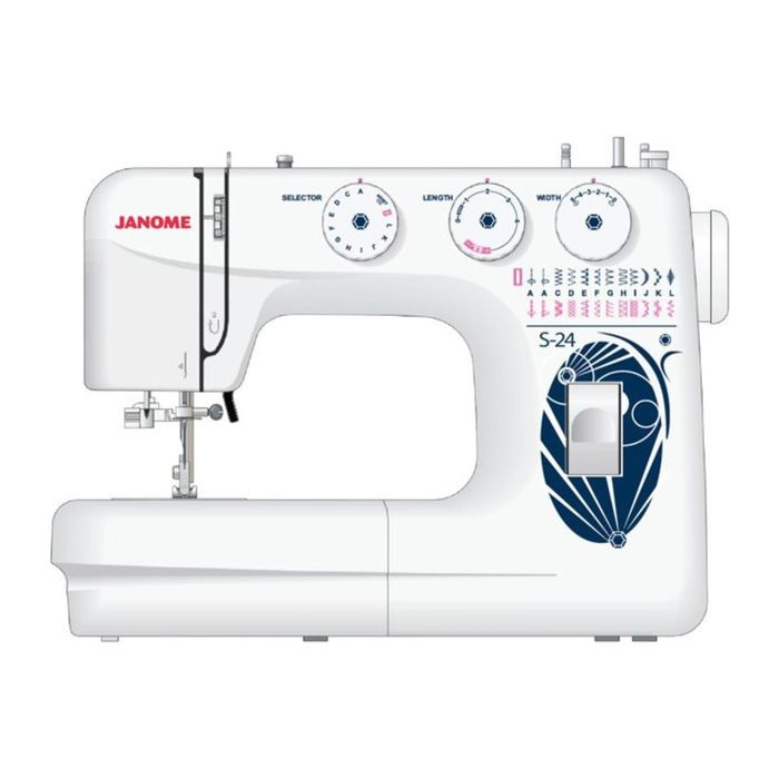 Швейная машина Janome S-24, 24 опер, обметочная, эластичная, потайная строчка, белый