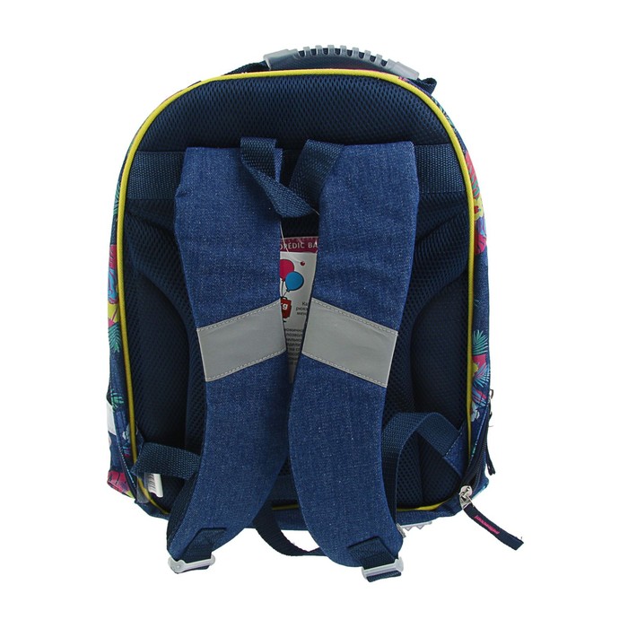 Рюкзак каркасный Limpopo Magical Tropics, эргономичная спинка + пенал узкий на молнии Limpopo Super Model, 1 отделение (подарок)