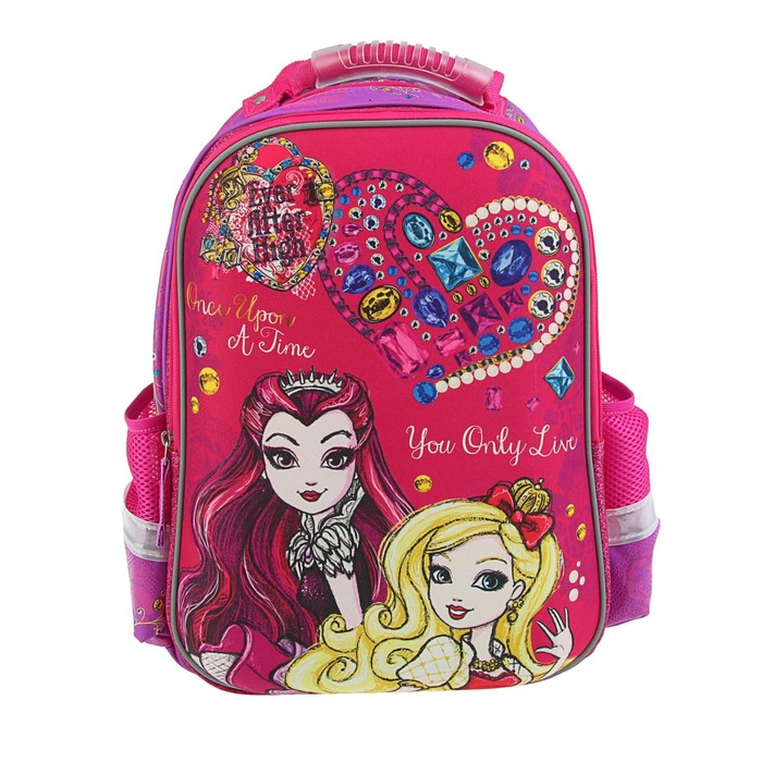 Рюкзак каркасный Mattel Ever After High, эргономичная спинка + пенал средний Mattel Barbie (подарок)