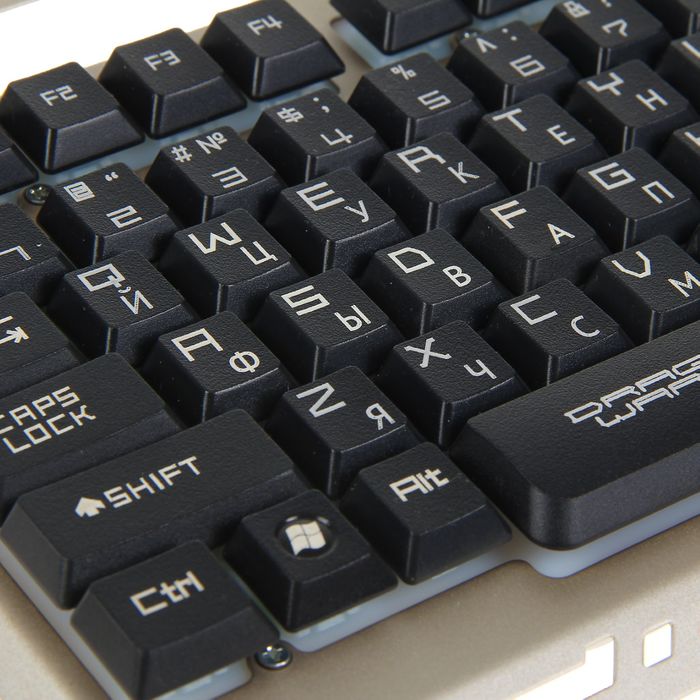 Клавиатура Qumo Dragon War REaL SteeL K05, металл, проводная, 104 клавиши, подсветка