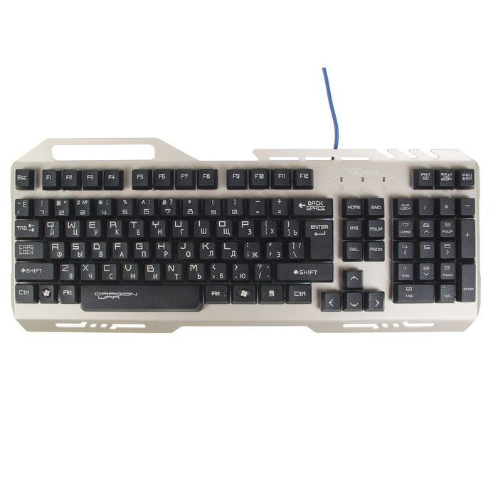 Клавиатура Qumo Dragon War REaL SteeL K05, металл, проводная, 104 клавиши, подсветка