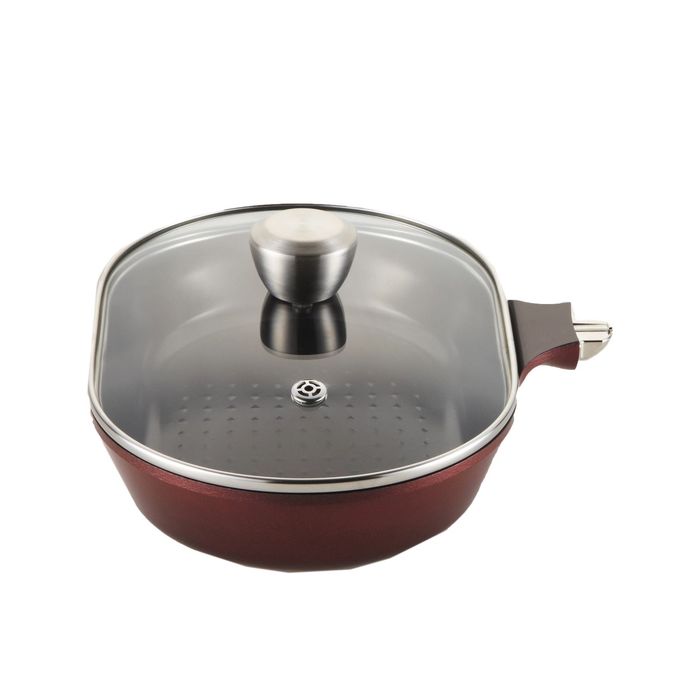 Сковорода для рыбы 28 см со съёмной ручкой и крышкой