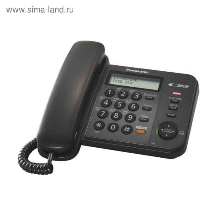 цена Телефон проводной Panasonic KX-TS2358RUB чёрный