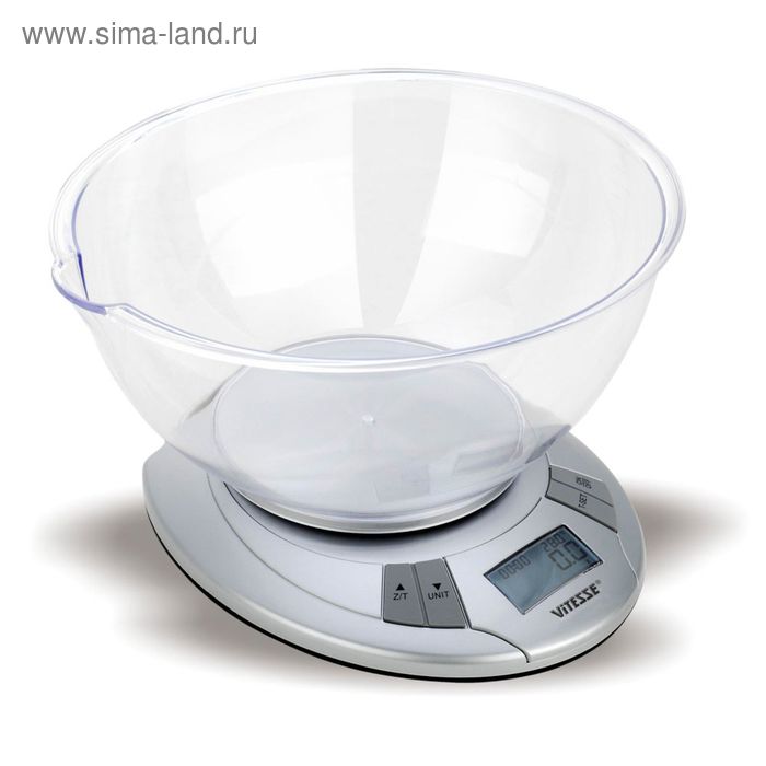 Кухонные весы VITESSE VS-609, электронные, 5 кг., серебристый