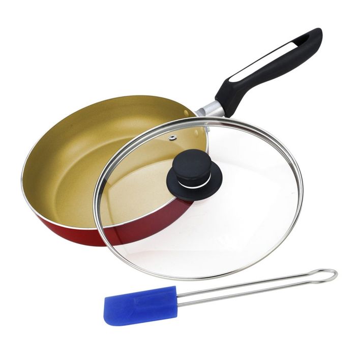 Сковорода 20 см с крышкой, цвет МИКС