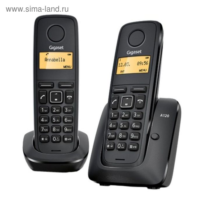 Радиотелефон Dect Gigaset A120 Duo чёрный, АОН