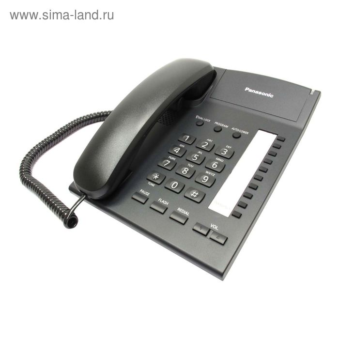 цена Телефон проводной Panasonic KX-TS2382RUB чёрный