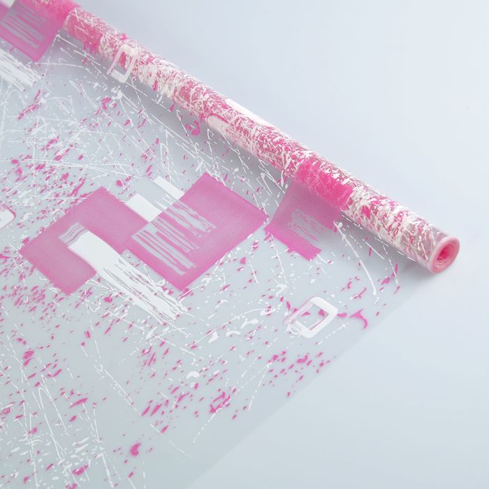 Пленка для цветов и подарков "Квадро" малиновый 0.7 х 7 м, 40 мкм