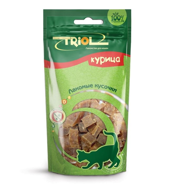 Лакомые Triol для кошек, кусочки из курицы, 40г