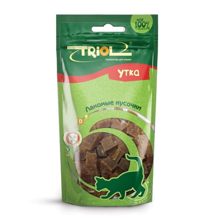 Лакомые Triol для кошек, кусочки из утки, 40г