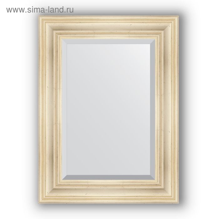 Зеркало с фацетом в багетной раме - травленое серебро 99 мм, 59 х 79 см, Evoform зеркало с фацетом в багетной раме византия серебро 99 мм 59 х 79 см evoform
