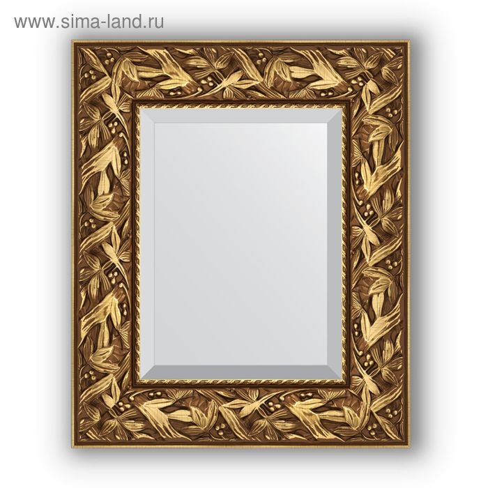Зеркало с фацетом в багетной раме - византия золото 99 мм, 49 х 59 см, Evoform
