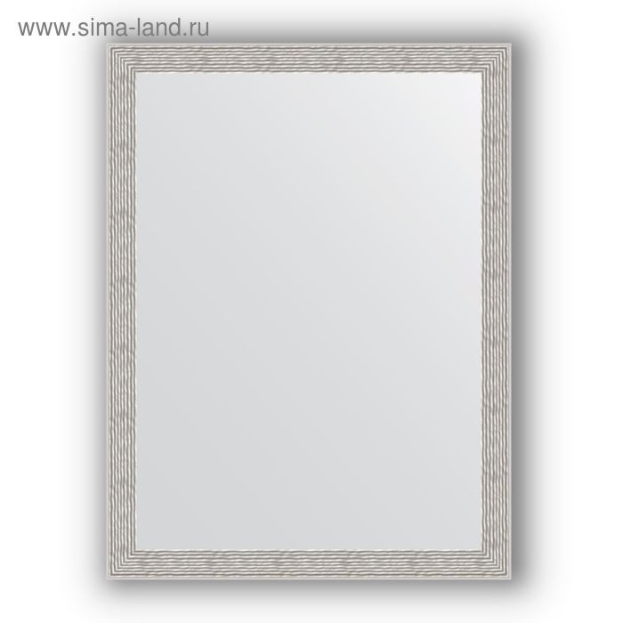 фото Зеркало в багетной раме - волна алюминий 46 мм, 61 х 81 см, evoform