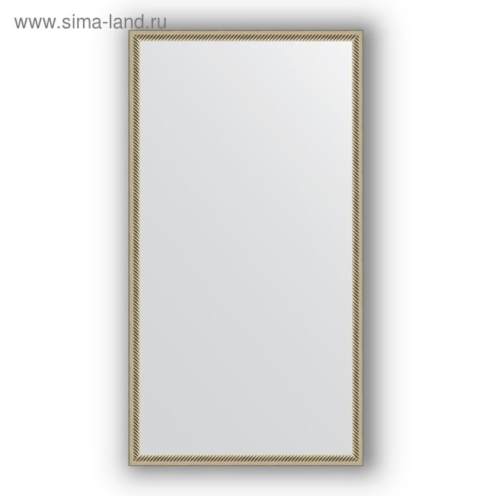 Зеркало в багетной раме - витое серебро 28 мм, 58 х 108 см, Evoform