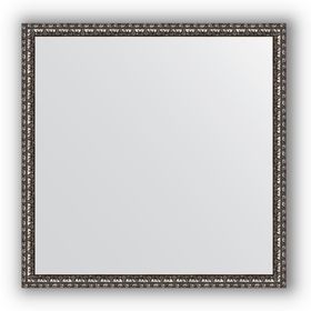 Зеркало в багетной раме - чернёное серебро 38 мм, 70 х 70 см, Evoform