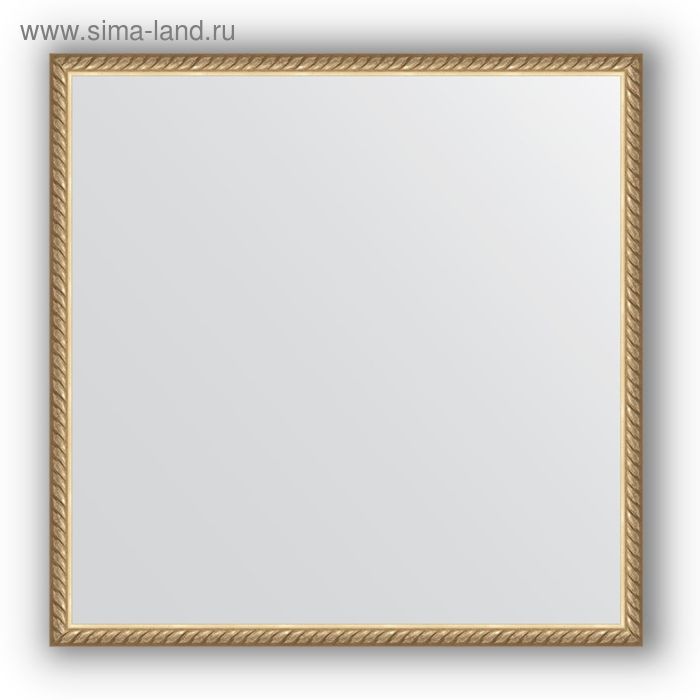 фото Зеркало в багетной раме - витая латунь 26 мм, 68 х 68 см, evoform