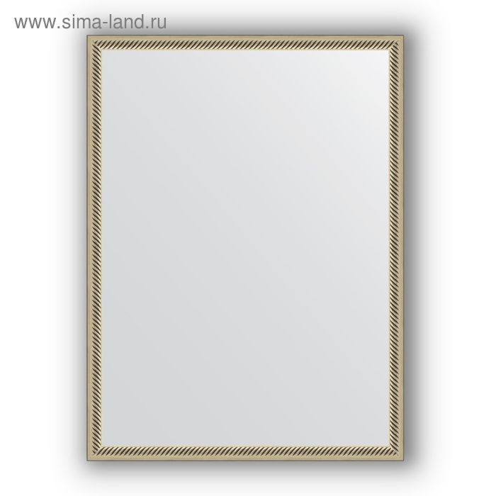 Зеркало в багетной раме - витое серебро 28 мм, 58 х 78 см, Evoform
