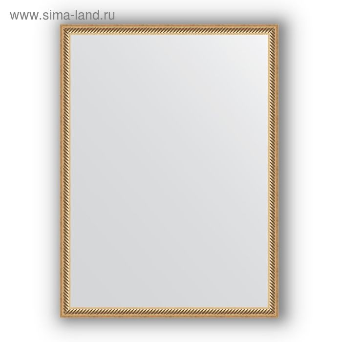 Зеркало в багетной раме - витое золото 28 мм, 58 х 78 см, Evoform