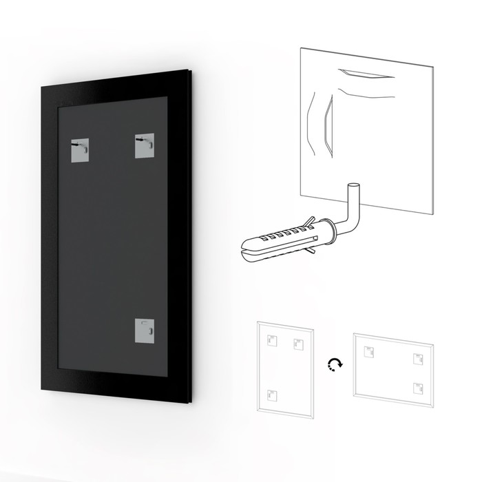 фото Зеркало в багетной раме - орех 22 мм, 58 х 58 см, evoform