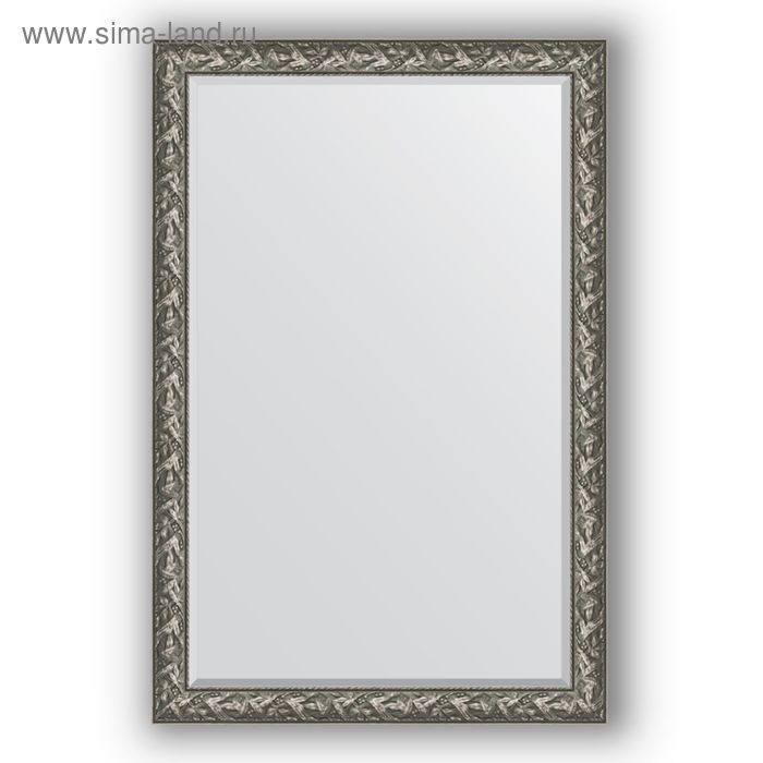 Зеркало с фацетом в багетной раме - византия серебро 99 мм, 119 х 179 см, Evoform зеркало с фацетом в багетной раме тёмный прованс 99 мм 119 х 179 см evoform