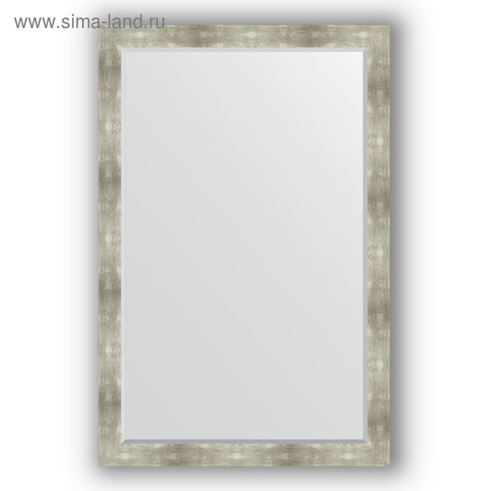 фото Зеркало с фацетом в багетной раме - алюминий 90 мм, 116 х 176 см, evoform