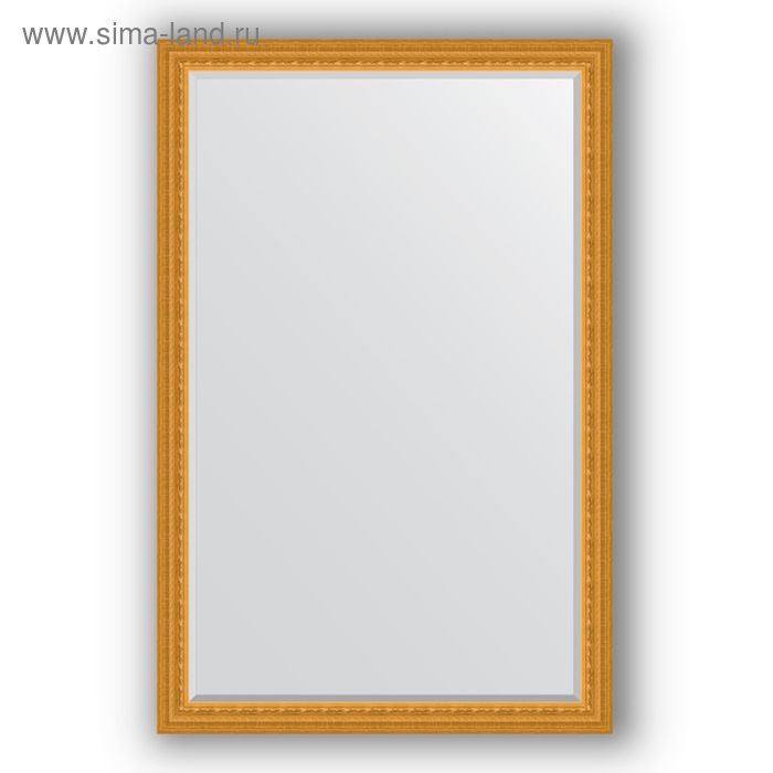 Зеркало с фацетом в багетной раме - сусальное золото 80 мм, 115 х 175 см, Evoform 23933