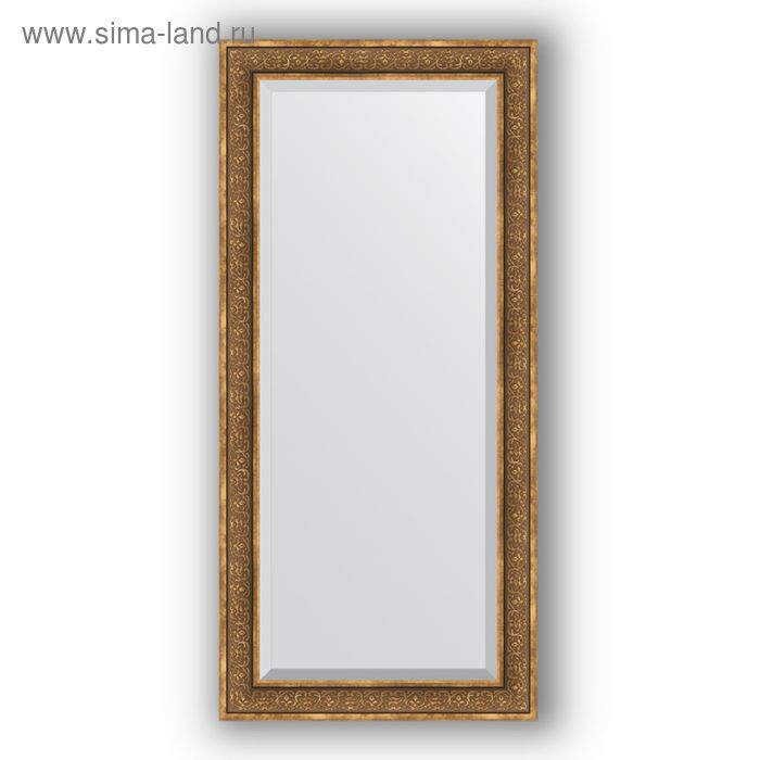 Зеркало с фацетом в багетной раме - вензель бронзовый 101 мм, 79 х 169 см, Evoform
