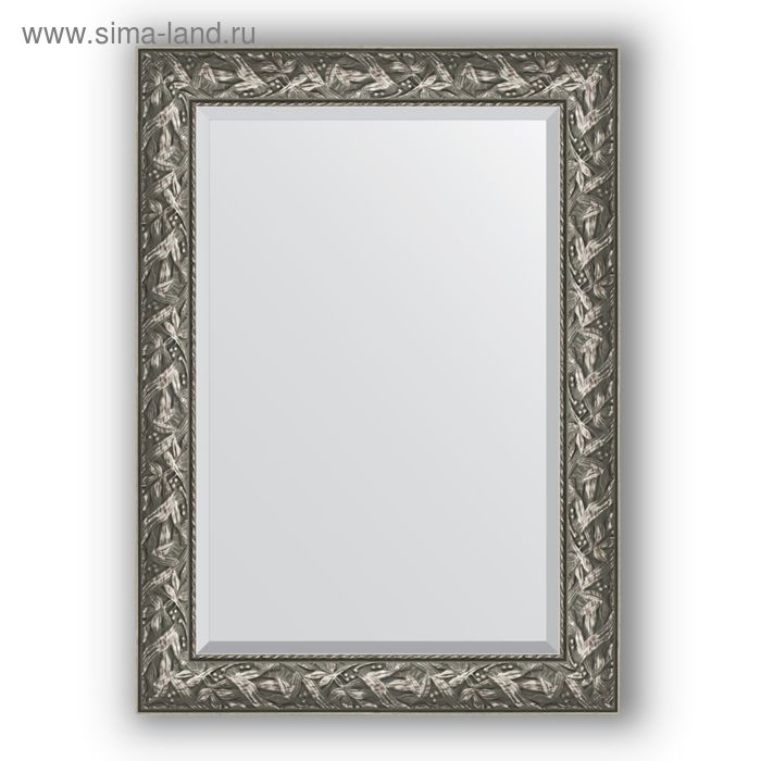 Зеркало с фацетом в багетной раме - византия серебро 99 мм, 79 х 109 см, Evoform зеркало с фацетом в багетной раме византия бронза 99 мм 79 х 109 см evoform