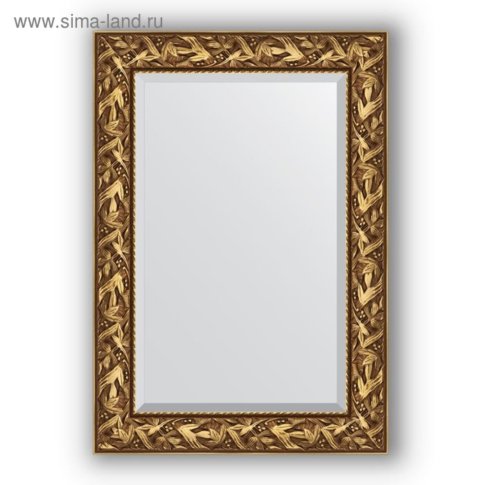 Зеркало с фацетом в багетной раме - византия золото 99 мм, 69 х 99 см, Evoform зеркало с фацетом в багетной раме византия золото 99 мм 79 х 169 см evoform