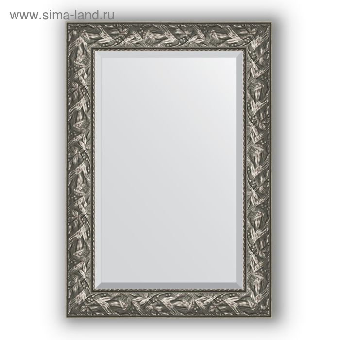 Зеркало с фацетом в багетной раме - византия серебро 99 мм, 69 х 99 см, Evoform зеркало с фацетом в багетной раме византия золото 99 мм 69 х 99 см evoform