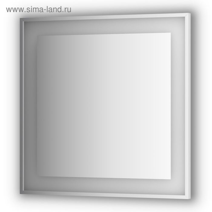 цена Зеркало в багетной раме со встроенным LED-светильником 26,5 Вт, 90x90 см, Evoform