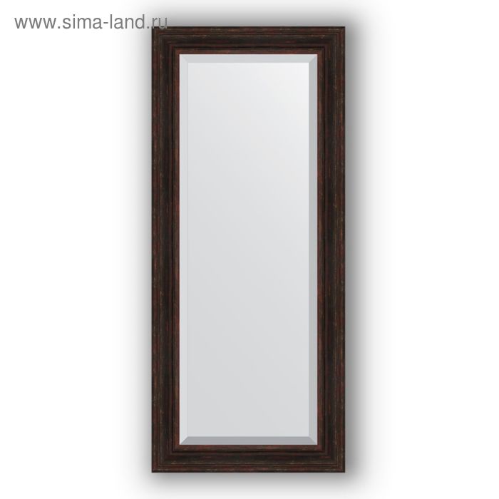 Зеркало с фацетом в багетной раме - тёмный прованс 99 мм, 69 х 159 см, Evoform зеркало с фацетом в багетной раме тёмный прованс 99 мм 119 х 179 см evoform