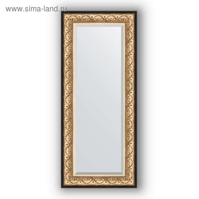 Зеркало с фацетом в багетной раме - барокко золото 106 мм, 60 х 140 см, Evoform 18068