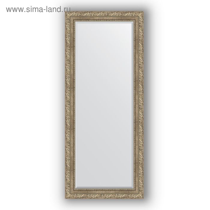 фото Зеркало с фацетом в багетной раме - виньетка античное серебро 85 мм, 65 х 155 см, evoform